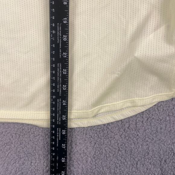 New Balance Women's Large Lime Yellow Polyester Athletic Short Sleeved Tee - Picture 8 of 10